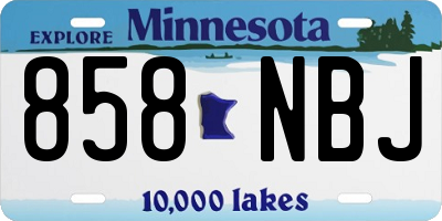 MN license plate 858NBJ