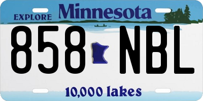 MN license plate 858NBL