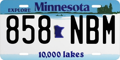 MN license plate 858NBM