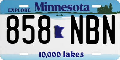 MN license plate 858NBN