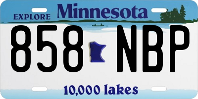 MN license plate 858NBP