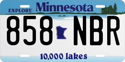MN license plate 858NBR