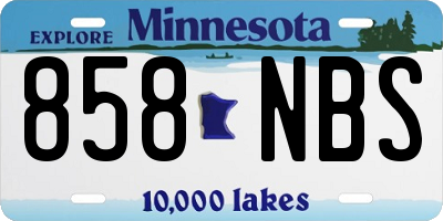 MN license plate 858NBS