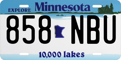 MN license plate 858NBU