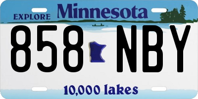 MN license plate 858NBY
