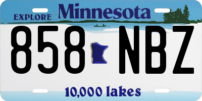 MN license plate 858NBZ