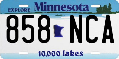 MN license plate 858NCA