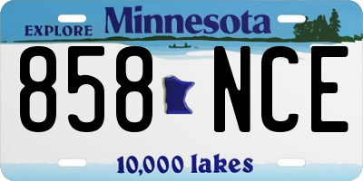 MN license plate 858NCE
