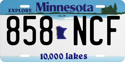 MN license plate 858NCF