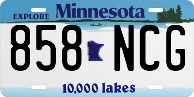 MN license plate 858NCG