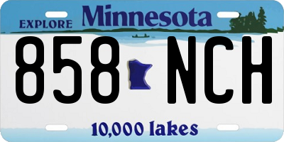 MN license plate 858NCH