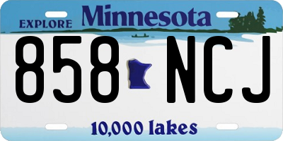 MN license plate 858NCJ