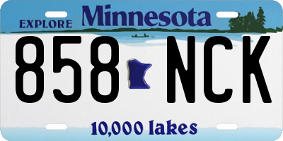 MN license plate 858NCK