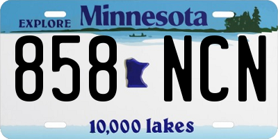MN license plate 858NCN