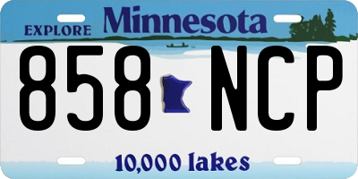 MN license plate 858NCP