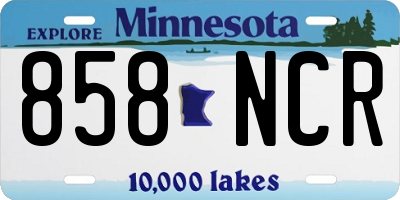 MN license plate 858NCR