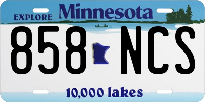 MN license plate 858NCS