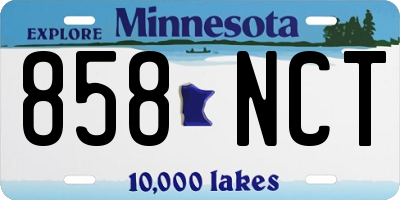 MN license plate 858NCT