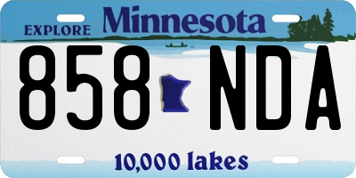 MN license plate 858NDA