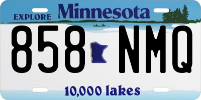 MN license plate 858NMQ