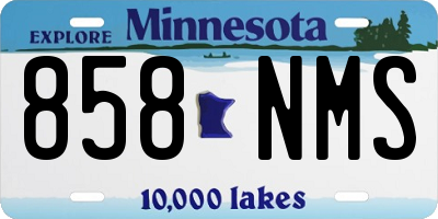 MN license plate 858NMS