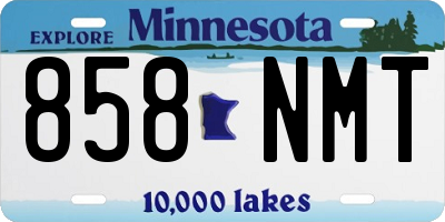 MN license plate 858NMT