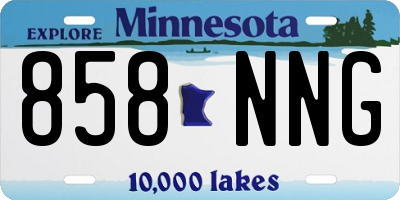 MN license plate 858NNG