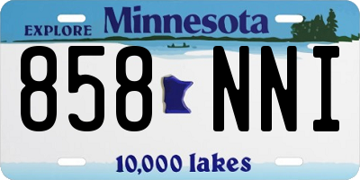 MN license plate 858NNI