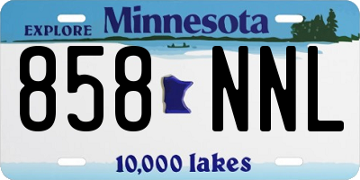 MN license plate 858NNL