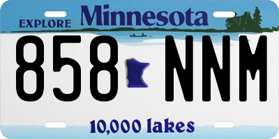 MN license plate 858NNM