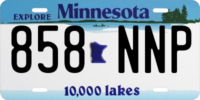 MN license plate 858NNP