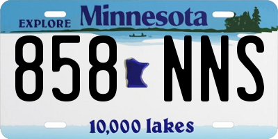 MN license plate 858NNS