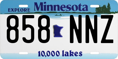 MN license plate 858NNZ