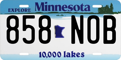 MN license plate 858NOB