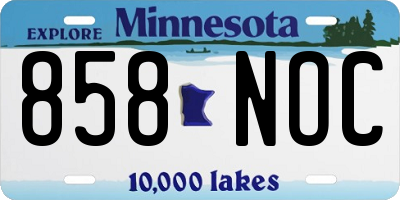 MN license plate 858NOC