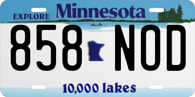 MN license plate 858NOD