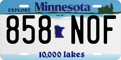 MN license plate 858NOF