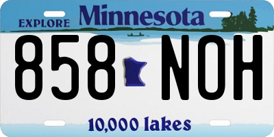 MN license plate 858NOH