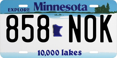 MN license plate 858NOK