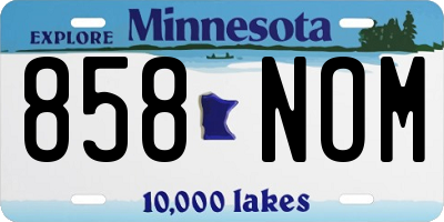 MN license plate 858NOM