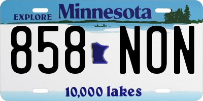 MN license plate 858NON