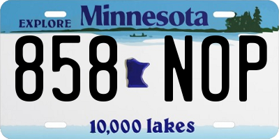 MN license plate 858NOP