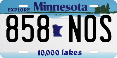 MN license plate 858NOS