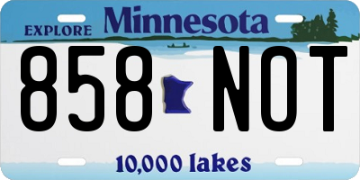 MN license plate 858NOT