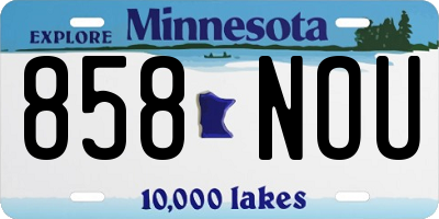 MN license plate 858NOU