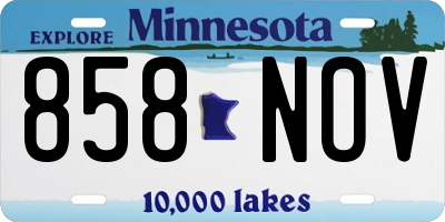 MN license plate 858NOV