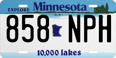 MN license plate 858NPH
