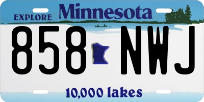 MN license plate 858NWJ