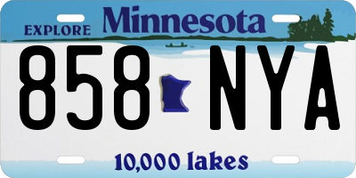 MN license plate 858NYA