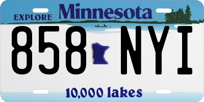 MN license plate 858NYI